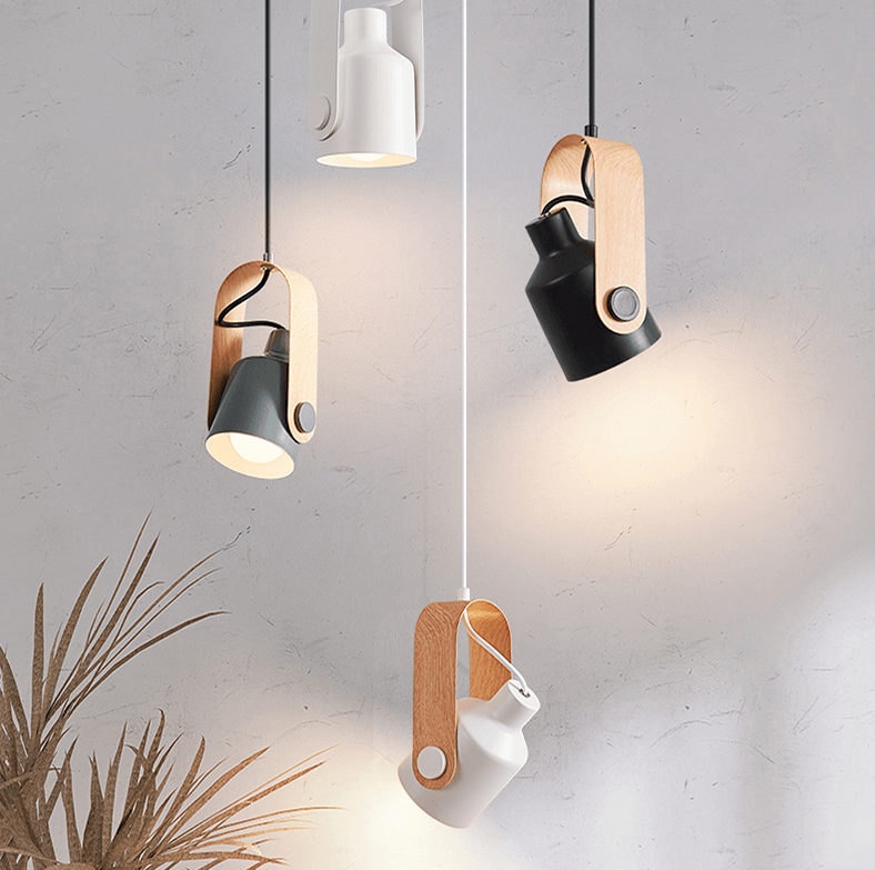 Nordevia | Lampada a sospensione in legno e metallo dal design nordico