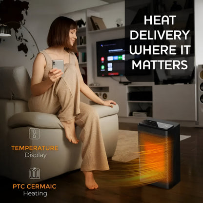 Oscalda | Termoventilatore da 1500 W con termostato, timer da 12 h e oscillazione