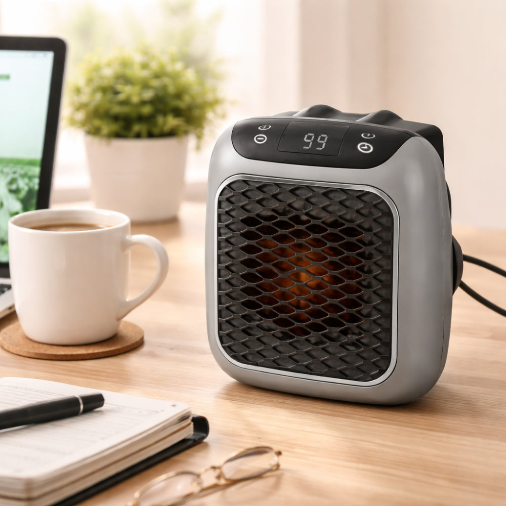 Hitzelo | Calefactor pequeño para escritorio, 500 W, compacto y portátil