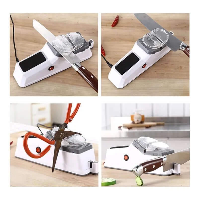 Afilador eléctrico de cuchillos con 3 niveles y batería recargable por USB