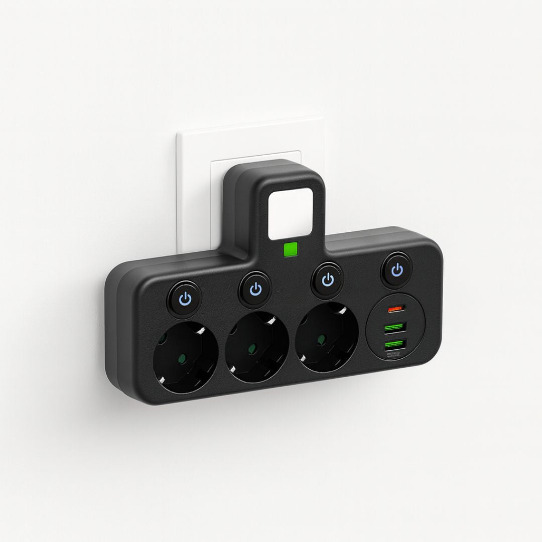 Voltiro | Ciabatta con 3 prese, 2 porte USB e una porta di tipo C, 2500 W
