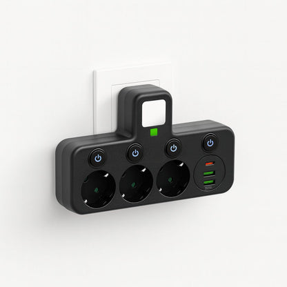 Voltiro | Ciabatta con 3 prese, 2 porte USB e una porta di tipo C, 2500 W