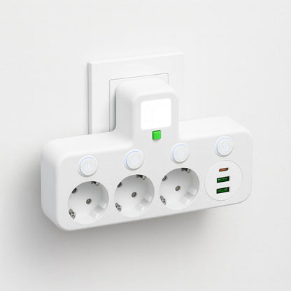 Voltiro | Ciabatta con 3 prese, 2 porte USB e una porta di tipo C, 2500 W