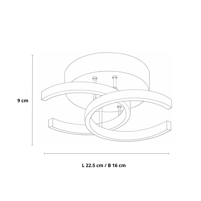 Lampada da soffitto LED Acantha – Lampada moderna bianco-nera per soggiorno, cucina & ufficio