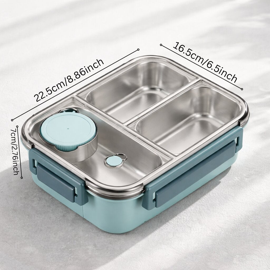 Bentaro | Insulated Lunch Box with Stainless Steel Compartments and Clip Lid