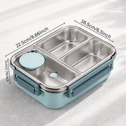 Bentaro | Insulated Lunch Box with Stainless Steel Compartments and Clip Lid