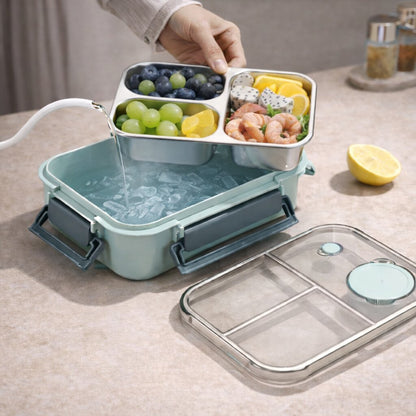 Bentaro | Insulated Lunch Box with Stainless Steel Compartments and Clip Lid
