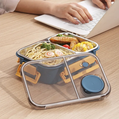 Bentaro | Insulated Lunch Box with Stainless Steel Compartments and Clip Lid