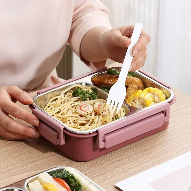 Bentaro | Insulated Lunch Box with Stainless Steel Compartments and Clip Lid