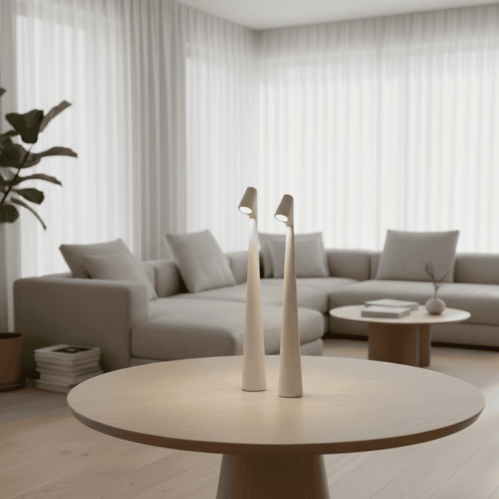 Feneno | Kabellose LED Tischlampe aus Metall mit 3-Stufen Touch-Dimmung
