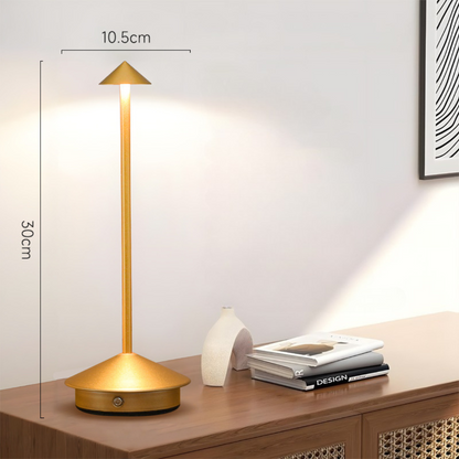 Toccavi | Kabellose LED Tischlampe aus Metall mit Touch-Dimmer und USB