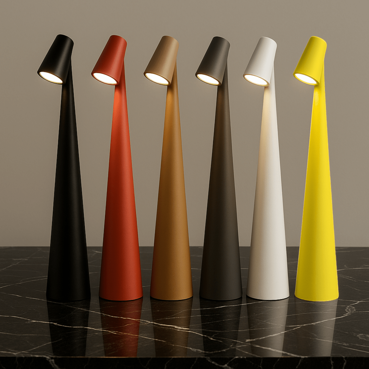 Kandiro | Kabellose LED Tischlampe, stufenlos dimmbar mit USB-C Akku
