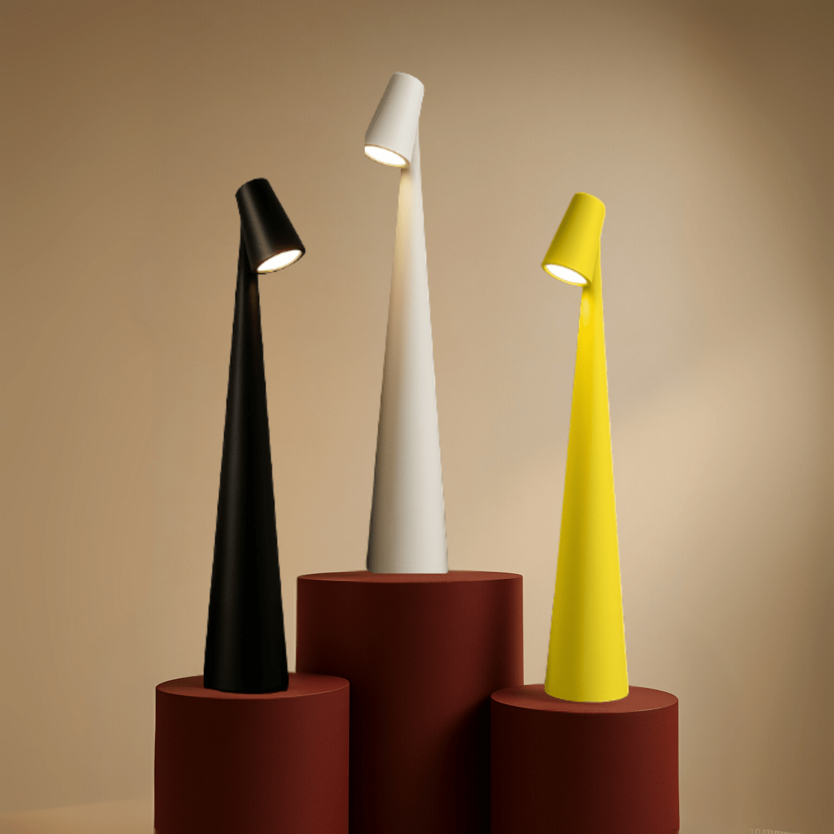 Kandiro | Kabellose LED Tischlampe, stufenlos dimmbar mit USB-C Akku