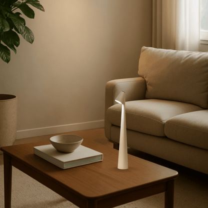 Kandiro | Kabellose LED Tischlampe, stufenlos dimmbar mit USB-C Akku