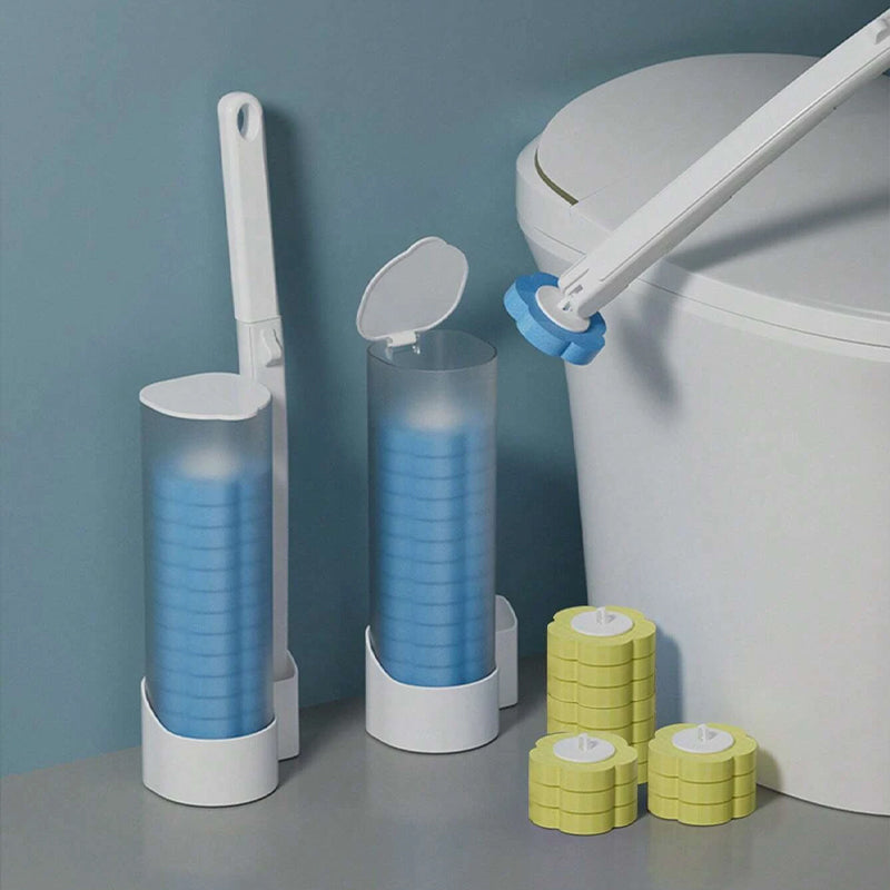 Frischo | Escobilla de WC desechable con soporte y 18 cabezales
