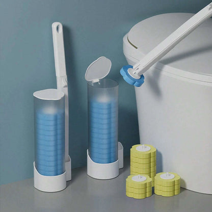 Frischo | Escobilla de WC desechable con soporte y 18 cabezales
