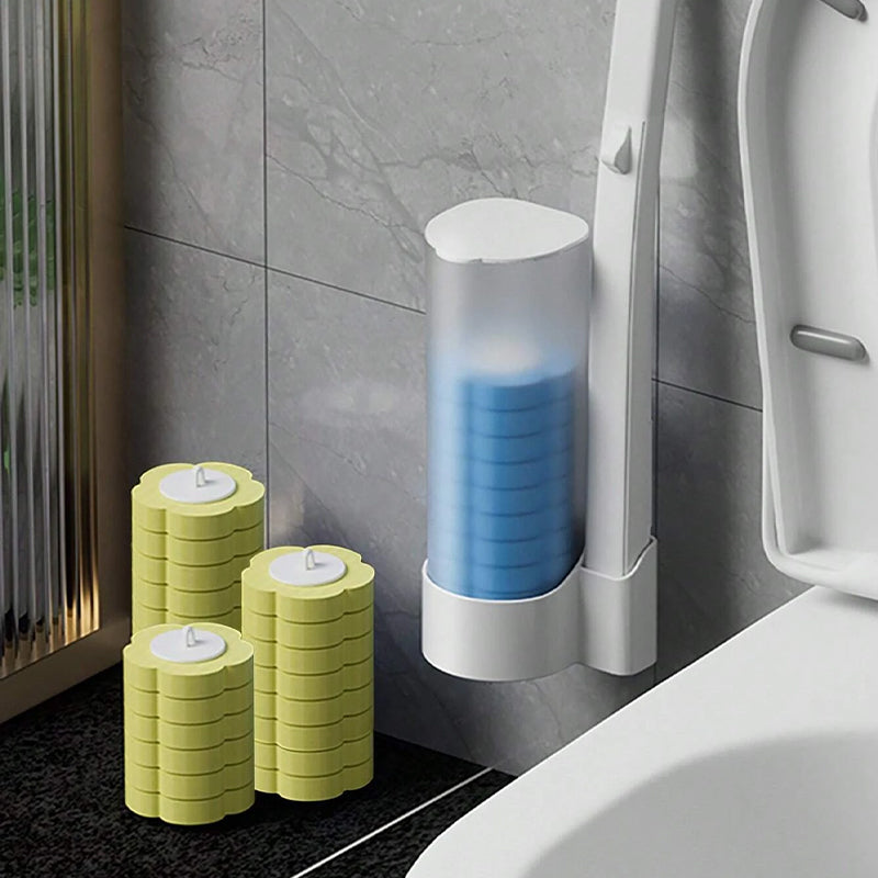 Frischo | Escobilla de WC desechable con soporte y 18 cabezales