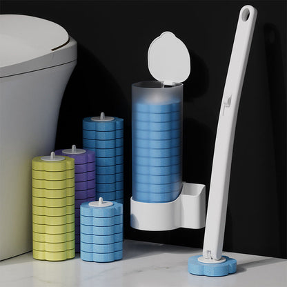 Frischo | Escobilla de WC desechable con soporte y 18 cabezales