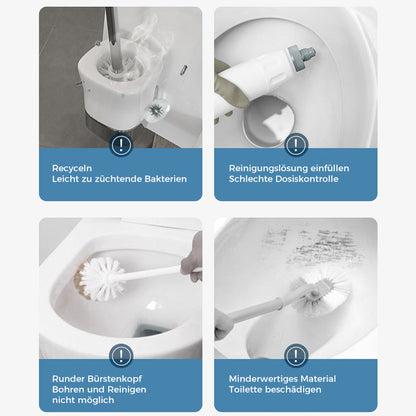 Frischo | Escobilla de WC desechable con soporte y 18 cabezales