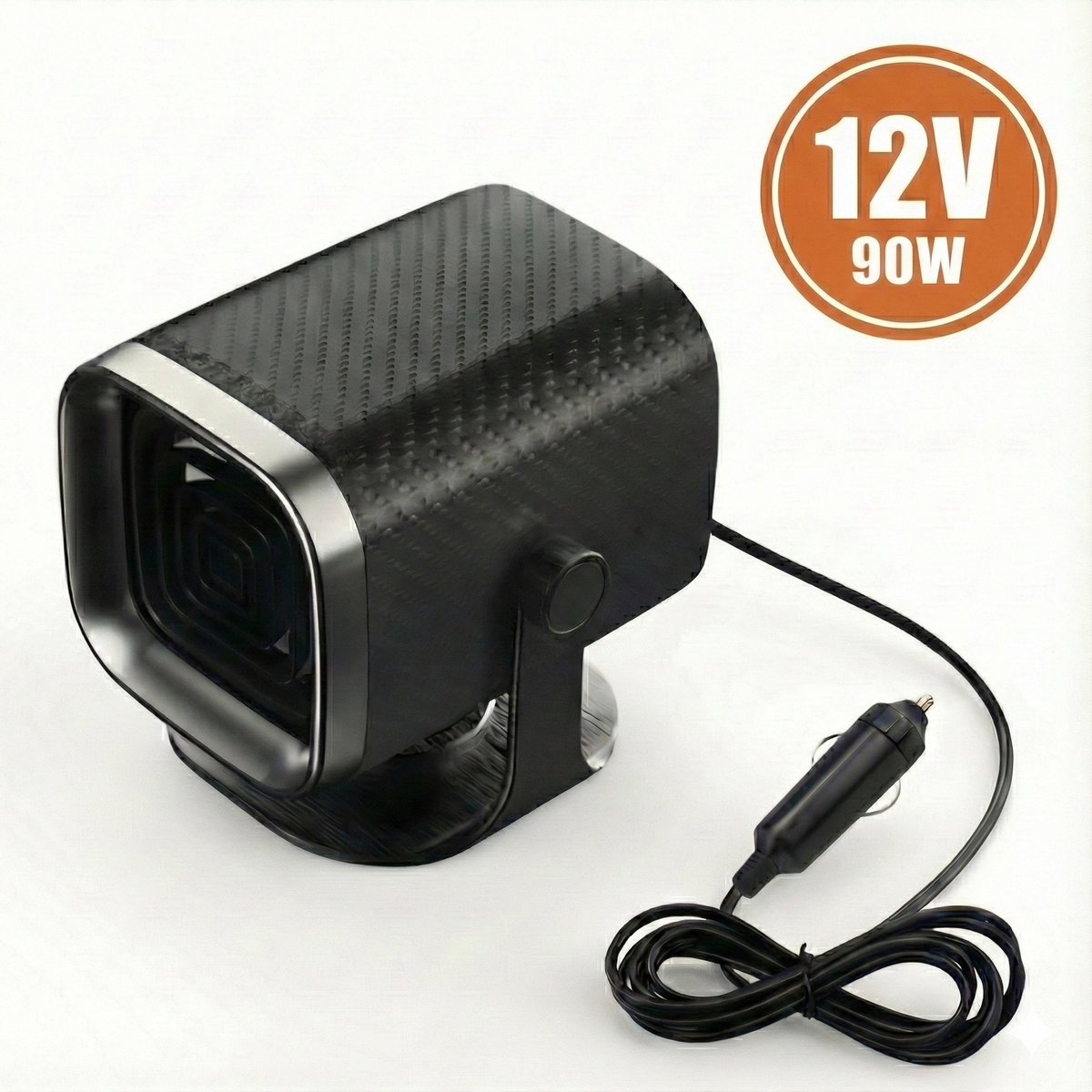 Drevalo | Termoventilatore per auto 12V/24V con testa rotante a 360° e base adesiva