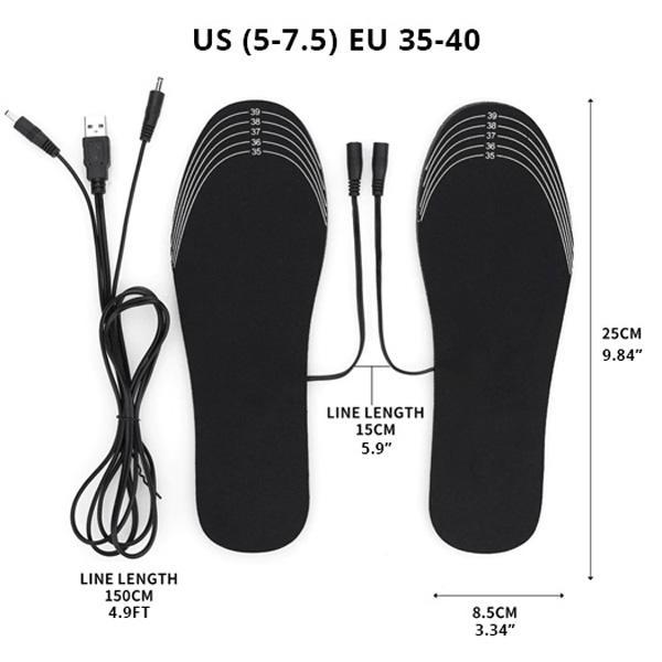 Solvary | Plantillas térmicas USB hasta 50 °C, recortables, EU 35–44