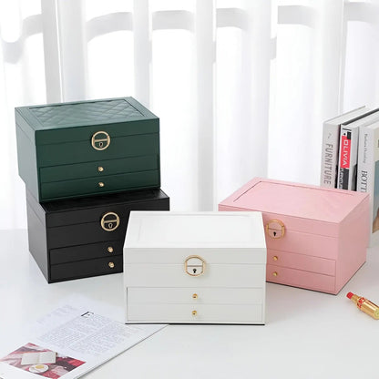 LuxeTrove | Portagioie in similpelle PU a più scomparti, 23 x 17 cm