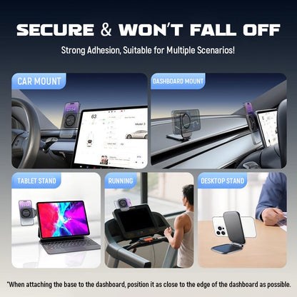 Magnava | Magnetic Car Phone Holder, Ultra-Slim and Foldable