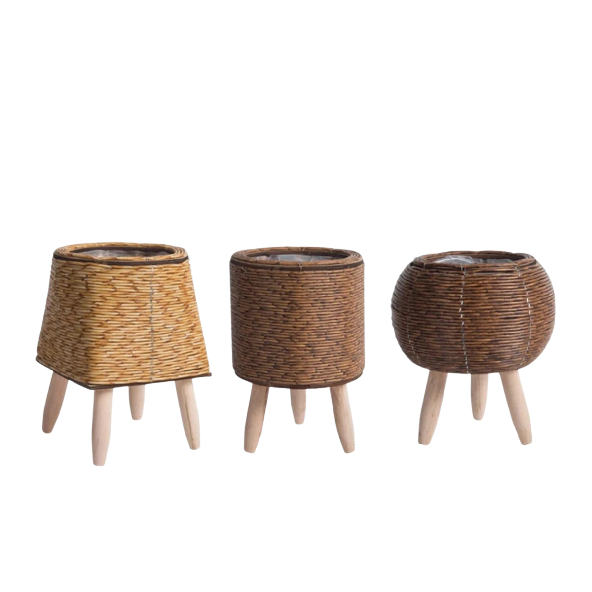 Liora Puck | Vaso per piante color naturale in plastica leggera per interno ed esterno
