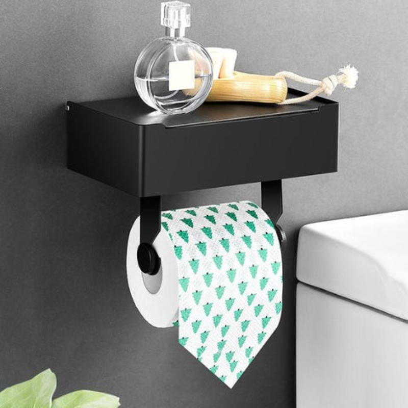 StahlDeluxe WC-papírtartó | Rozsdamentes acél és vízálló | Multifunkciós tárolórekesszel