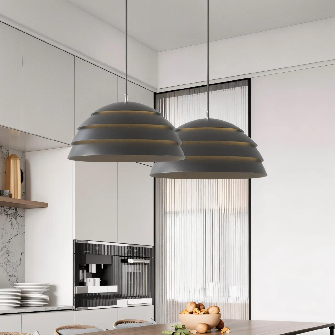 Lunava | Lampada a sospensione minimalista con paralume a cupola