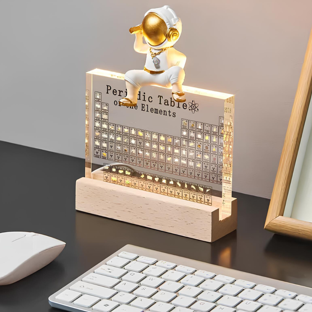 Elementa Lux | illuminated periodic table with real element samples