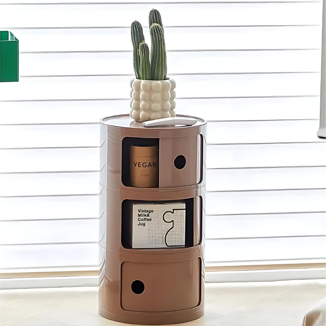 Nera Krog | Tavolino di design a botte con ripiano in legno