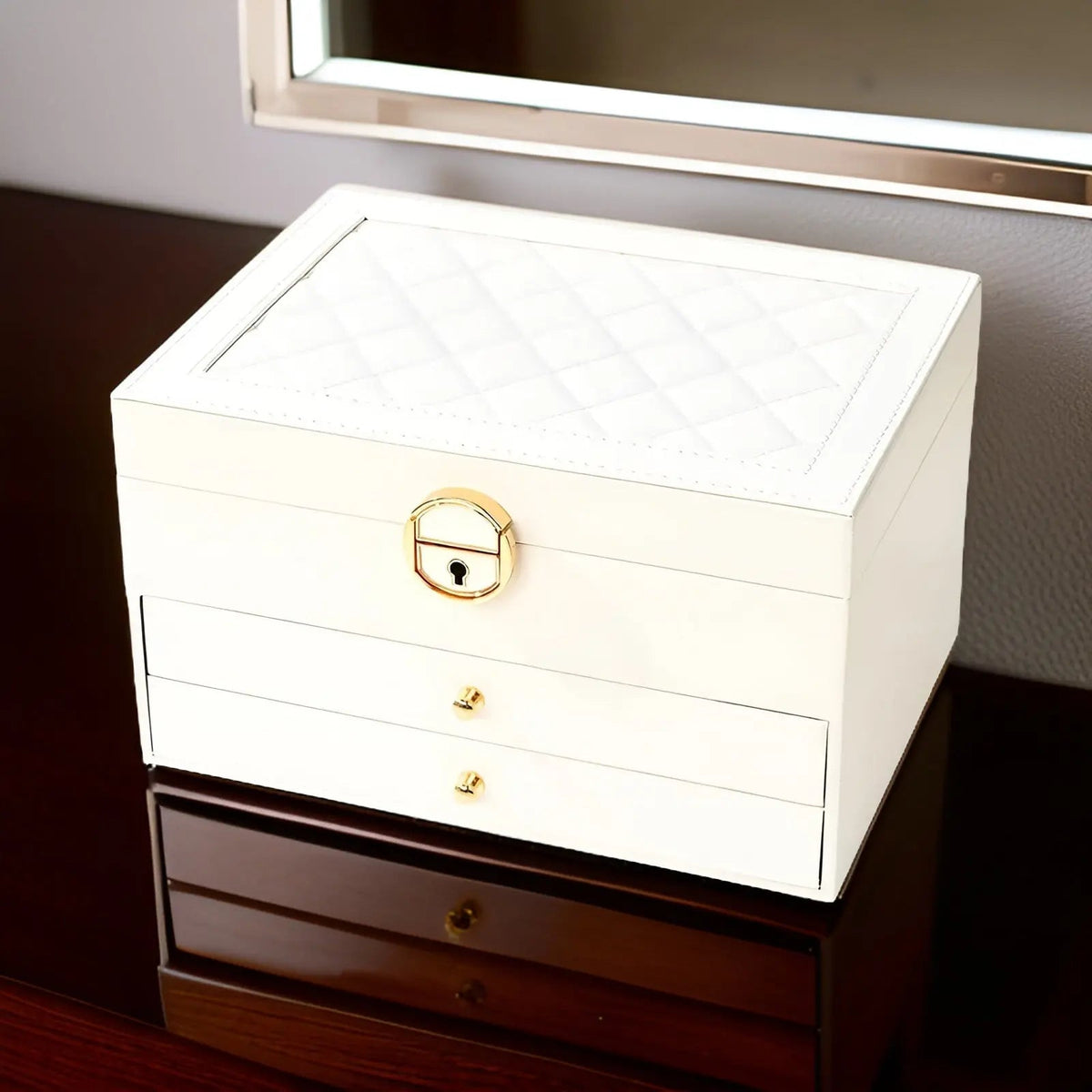 LuxeTrove | Portagioie in similpelle PU a più scomparti, 23 x 17 cm