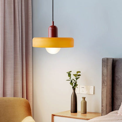 Lunari Halo | Lampada a sospensione in vetro colorato in stile Bauhaus