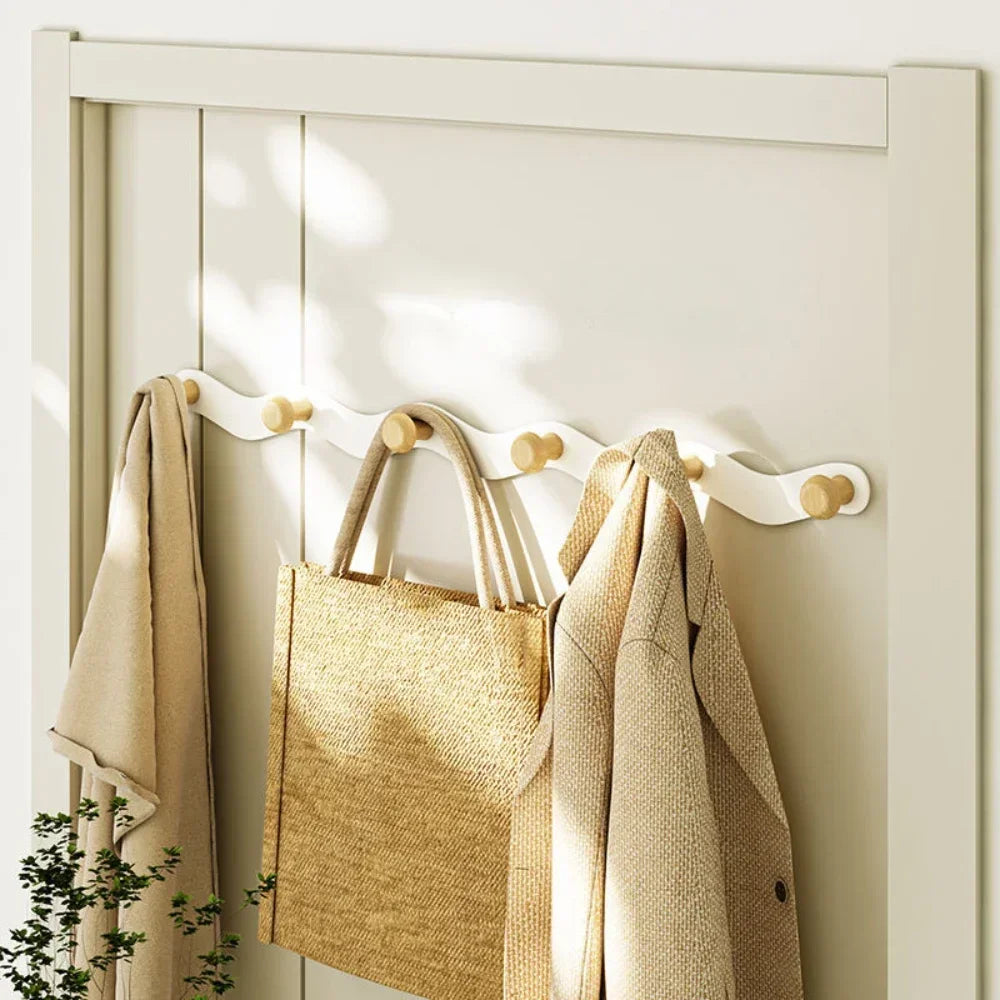 Wall Coat Rack with Creative Wave Hook – Drill-Free Installation