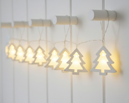 Papyra | LED Lichterkette mit Papiersternen, Herzen oder Tannenbäumen