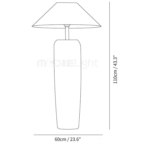 Norvyn Root | Lampada da terra scandinava in legno invecchiato con paralume in tessuto