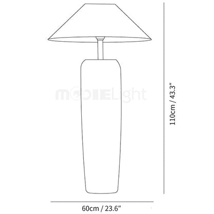 Norvyn Root | Lampada da terra scandinava in legno invecchiato con paralume in tessuto