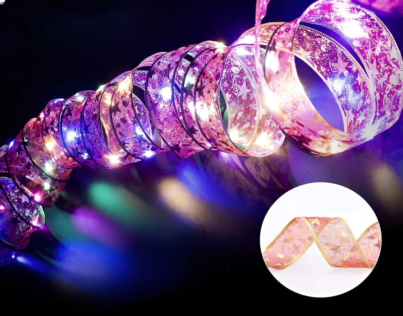 Weihnachtsgirlande mit Lichtern | LED Weihnachtsdeko für Fenster & Wohnzimmer | Warmweiß & Multicolor | 5 m / 10 m