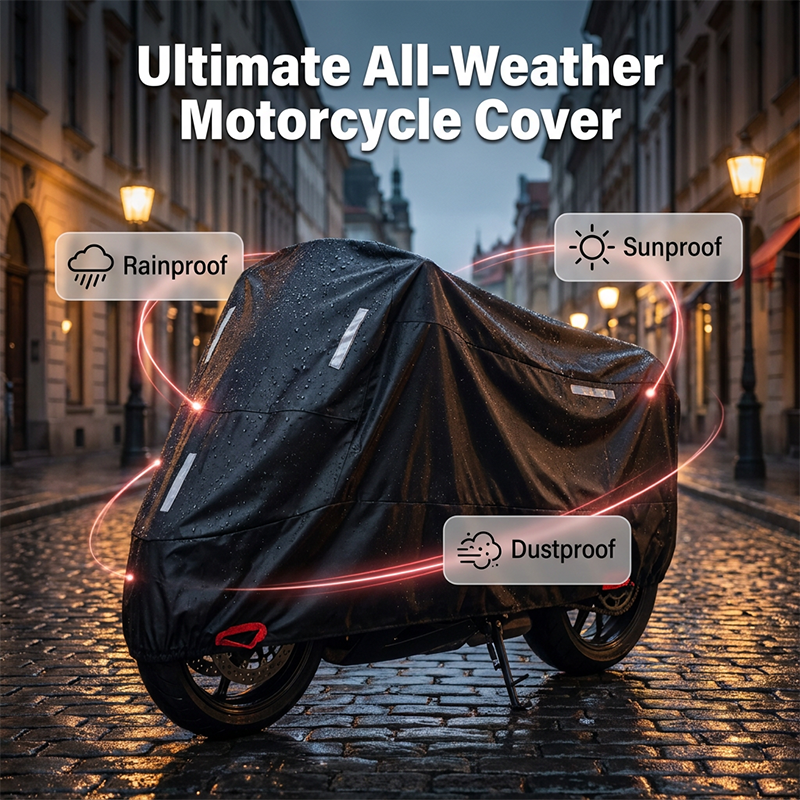 Planvero | Copertura per moto in tessuto Oxford con strisce riflettenti, M–4XL