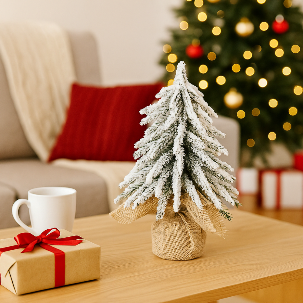Tamana | Mini Christmas tree 18 cm with snowy look as Christmas decoration