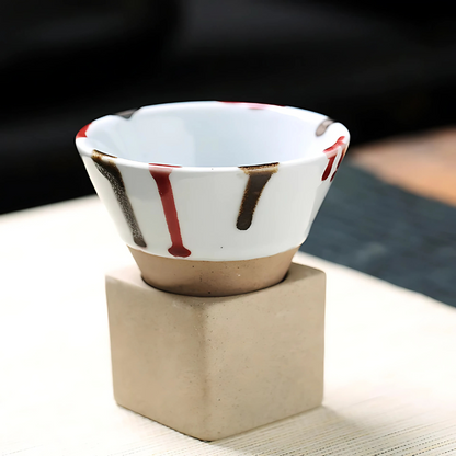 Tasumi | Set da 2 tazze da caffè giapponesi in ceramica con supporto, 100 ml