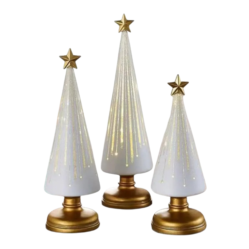 Stellira | LED Weihnachtsbaum Tischlampe mit Stern, Touch und Timer