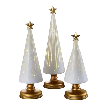Stellira | LED Weihnachtsbaum Tischlampe mit Stern, Touch und Timer