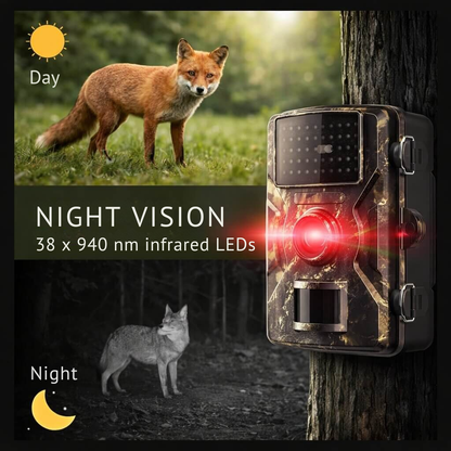 Wild camera with night vision & motion detector | Weatherproof outdoor camera for photo & video | ForestGuard