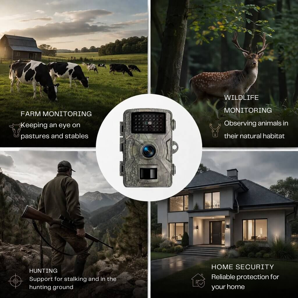 Wild camera with night vision & motion detector | Weatherproof outdoor camera for photo & video | ForestGuard