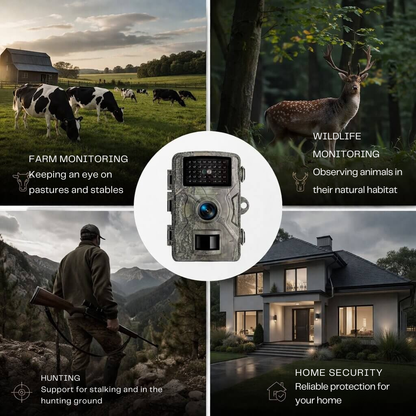 Wild camera with night vision & motion detector | Weatherproof outdoor camera for photo & video | ForestGuard