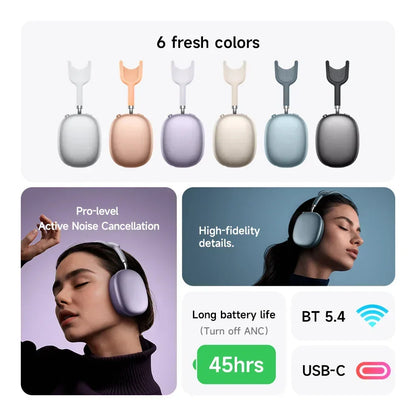 Sonavel | Auriculares circumaurales con ANC, Bluetooth 5.4 y hasta 45 h de batería