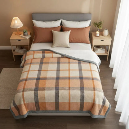 Linvora | Kuscheldecke mit Streifenmuster aus Baumwolle, 120 × 200 bis 230 × 250 cm