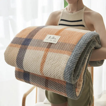 Linvora | Kuscheldecke mit Streifenmuster aus Baumwolle, 120 × 200 bis 230 × 250 cm